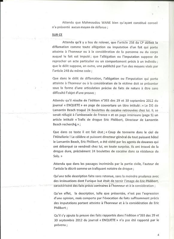 Justice : En premier ressort, Éric Philibert gagne son procès en diffamation contre le journal « Enquête », des sites internet recevront des sommations interpellatives, lundi Justice : En premier ressort, Éric Philibert gagne son procès en diffamation contre le journal « Enquête », des sites internet recevront des sommations interpellatives, lundi