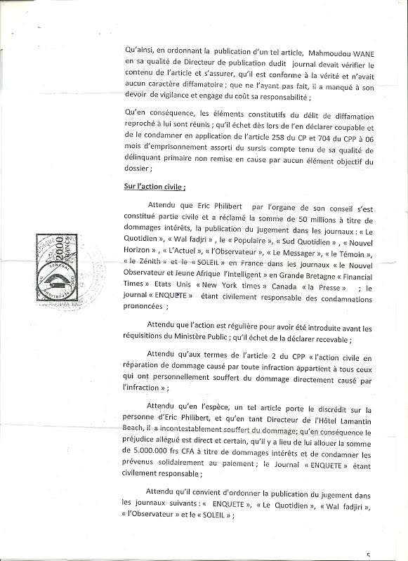 Justice : En premier ressort, Éric Philibert gagne son procès en diffamation contre le journal « Enquête », des sites internet recevront des sommations interpellatives, lundi Justice : En premier ressort, Éric Philibert gagne son procès en diffamation contre le journal « Enquête », des sites internet recevront des sommations interpellatives, lundi