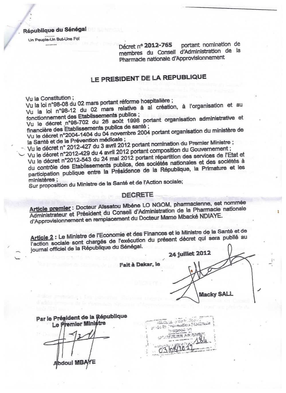 Exclusif Leral.net: Imbroglio juridique et micmacs à la Pharmacie Nationale d’Approvisionnement (PNA) Exclusif Leral.net: Imbroglio juridique et micmacs à la Pharmacie Nationale d’Approvisionnement (PNA)