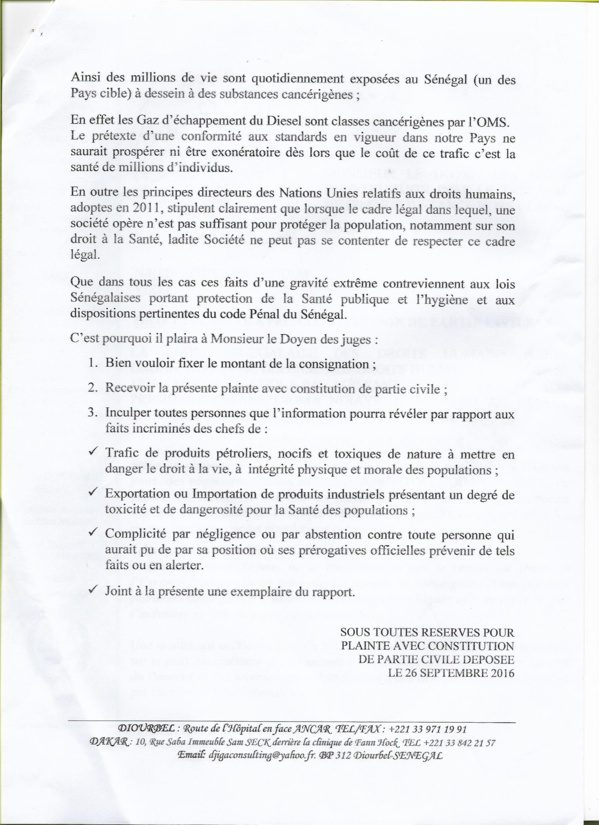 Rapport ONG Suisse Public EYE : la LSDH PORTE plainte avec constitution de partie civile Rapport ONG Suisse Public EYE : la LSDH PORTE plainte avec constitution de partie civile
