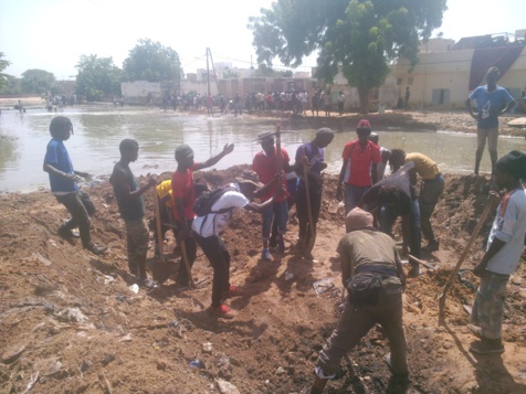 Les talibés de Serigne Modou Kara à l'assaut des zones inondées de Touba Les talibés de Serigne Modou Kara à l'assaut des zones inondées de Touba