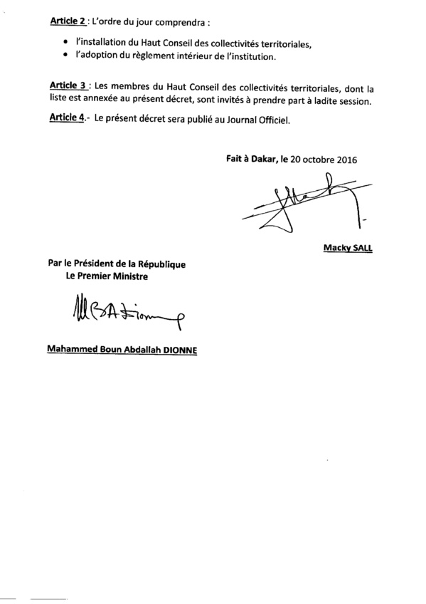 EXCLUSIF: les décrets du Haut Conseil des Collectivités territoriales (HCCT) EXCLUSIF: les décrets du Haut Conseil des Collectivités territoriales (HCCT)