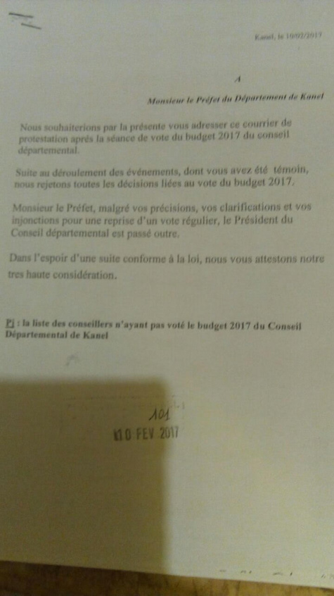 Kanel: Le vote du Budget du Conseil départemental se termine en queue de poisson Kanel: Le vote du Budget du Conseil départemental se termine en queue de poisson