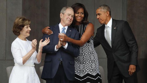 Georges W Bush Michelle et Barack Obama
