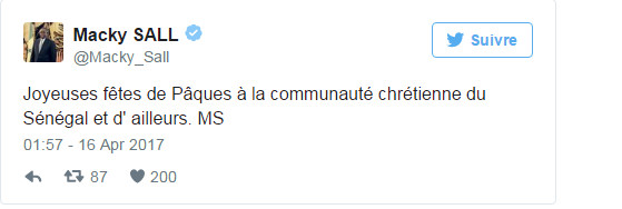 Le Président Macky Sall communie avec la communauté chrétienne Le Président Macky Sall communie avec la communauté chrétienne