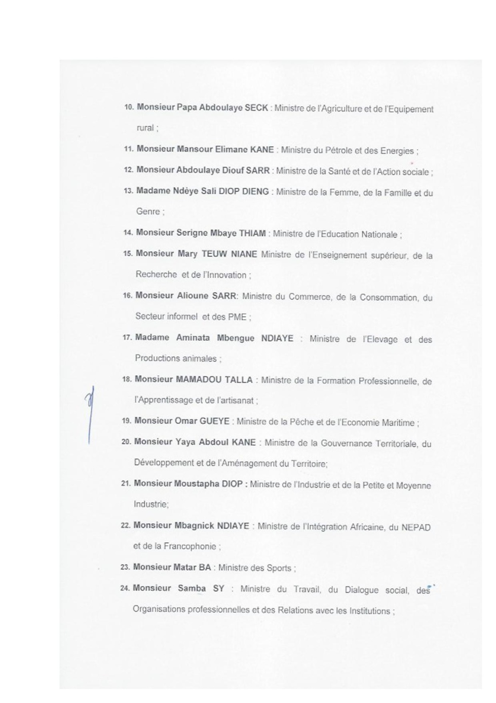 Voici la composition du gouvernement en exclusivité sur leral.net
