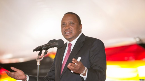 Le président Uhuru Kenyatta donne un discours au palais présidentiel, à Nairobi, le 21 septembre 2017. Le président Uhuru Kenyatta donne un discours au palais présidentiel, à Nairobi, le 21 septembre 2017.