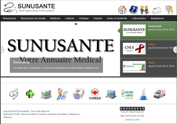 « SUNUSANTE » Le premier portail sur la santé avec un Système de géolocalisation en Afrique « SUNUSANTE » Le premier portail sur la santé avec un Système de géolocalisation en Afrique