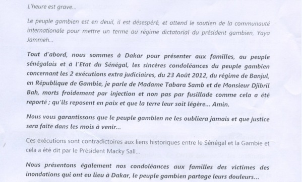 Sheikh Sidia Bayo lance le Conseil national de transition pour la Gambie Sheikh Sidia Bayo lance le Conseil national de transition pour la Gambie