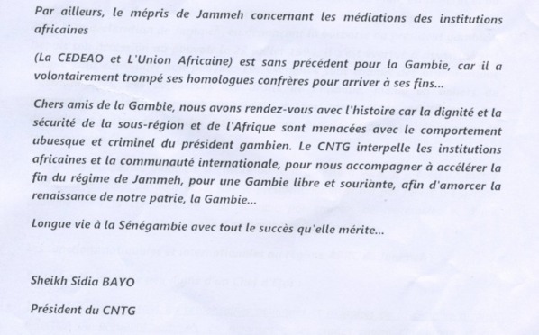 Sheikh Sidia Bayo lance le Conseil national de transition pour la Gambie Sheikh Sidia Bayo lance le Conseil national de transition pour la Gambie