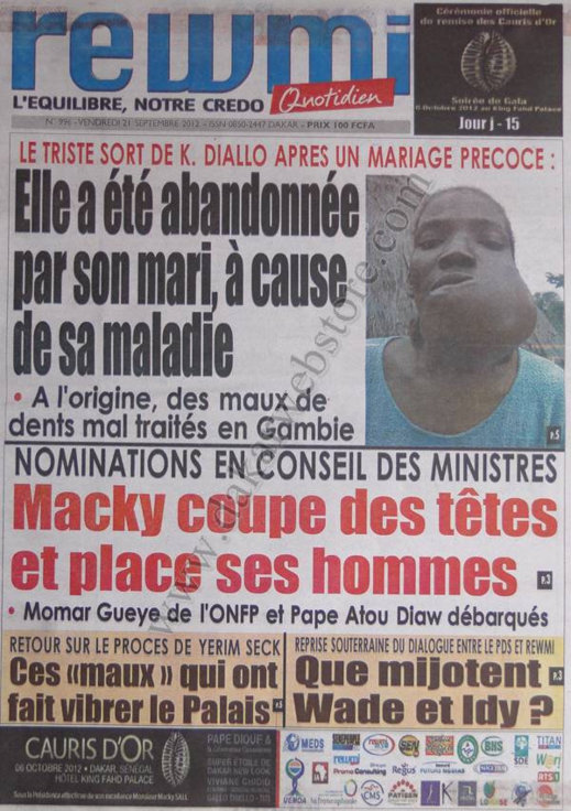A la Une du Journal Rewmi Quotidien du 21 Septembre A la Une du Journal Rewmi Quotidien du 21 Septembre