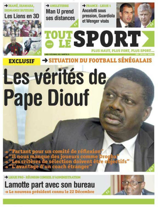 A la Une 2 du Journal Tout Le Sport du 03 Décembre 2012 A la Une 2 du Journal Tout Le Sport du 03 Décembre 2012