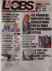 A la Une du Journal L'observateur du vendredi 07 Décembre 2012 A la Une du Journal L'observateur du vendredi 07 Décembre 2012