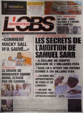 A la Une du Journal L'Observateur du Samedi 08 Décembre 2012 A la Une du Journal L'Observateur du Samedi 08 Décembre 2012