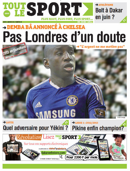 A la Une du Journal Tout Le Sport du jeudi 03 janvier 2013 A la Une du Journal Tout Le Sport du jeudi 03 janvier 2013