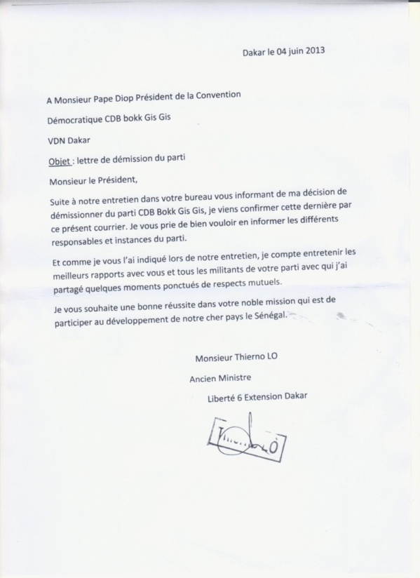 lettre de demission pompier volontaire