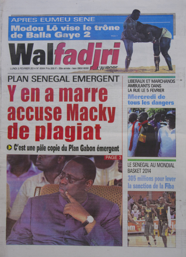 A la Une des Journaux en images du lundi 03 février 2014 A la Une des Journaux en images du lundi 03 février 2014