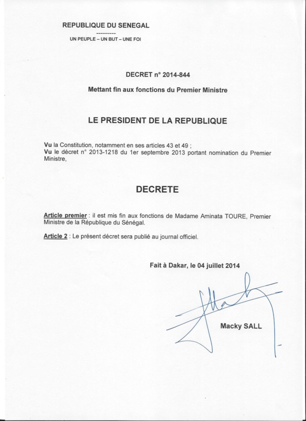 Mimi Touré a été limogée ! Mimi Touré a été limogée !