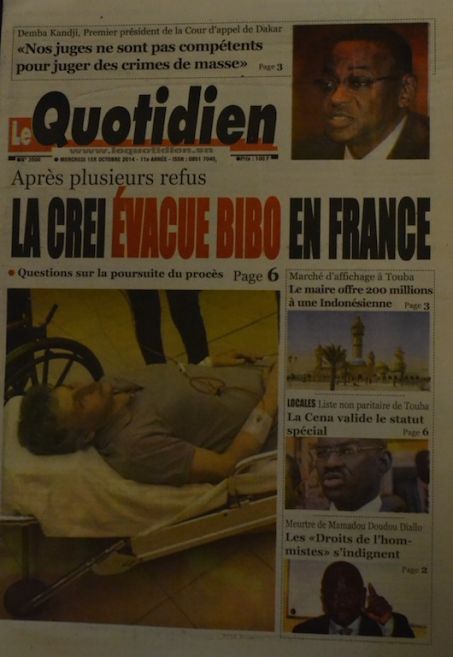 A la Une du Journal Le Quotidien du mercredi 01 octobre 2014 A la Une du Journal Le Quotidien du mercredi 01 octobre 2014