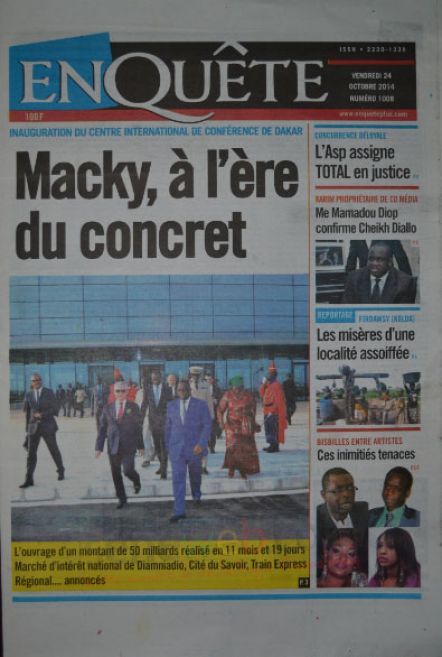 A la Une du Journal EnQuête du vendredi 24 octobre 2014 A la Une du Journal EnQuête du vendredi 24 octobre 2014