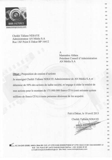 An Média: Quand Cheikh Tidiane Ndiaye voulait se débarrasser de ses actions ! An Média: Quand Cheikh Tidiane Ndiaye voulait se débarrasser de ses actions !