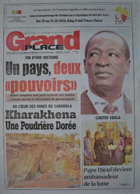 A la Une du Journal Grand Place du vendredi 31 octobre 2014 A la Une du Journal Grand Place du vendredi 31 octobre 2014