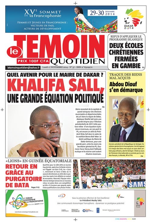 Les Principaux Titres De La Presse du lundi 17 Novembre 2014 Les Principaux Titres De La Presse du lundi 17 Novembre 2014