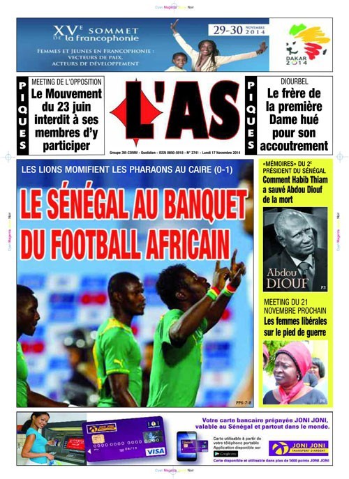 Les Principaux Titres De La Presse du lundi 17 Novembre 2014 Les Principaux Titres De La Presse du lundi 17 Novembre 2014