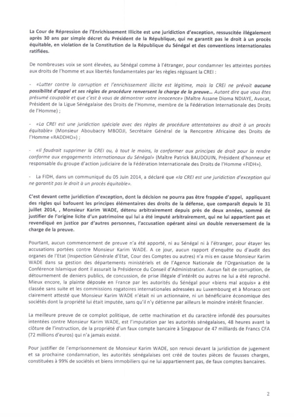 Document-Karim Wade écrit au Sg de la francophonie et aux 77 chefs d’Etat qui seront présents ou représentés à Dakar Document-Karim Wade écrit au Sg de la francophonie et aux 77 chefs d’Etat qui seront présents ou représentés à Dakar