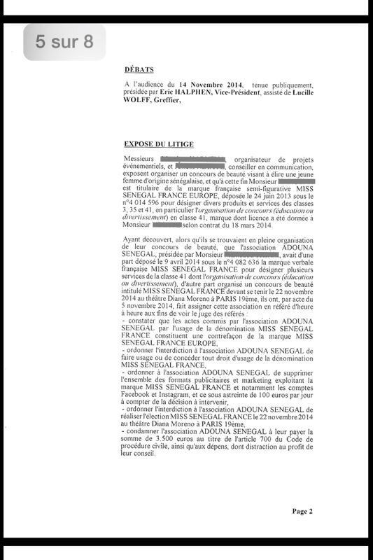 Paris: Annulation de Miss Sénégal Prestige France ce samedi 24 janvier par le Dock Pullman à défaut de  non réglement !