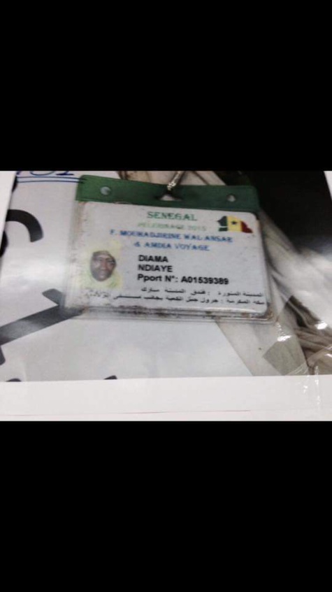 Des badges et images de Sénégalais décédés lors de la bousculade à Mouna Des badges et images de Sénégalais décédés lors de la bousculade à Mouna