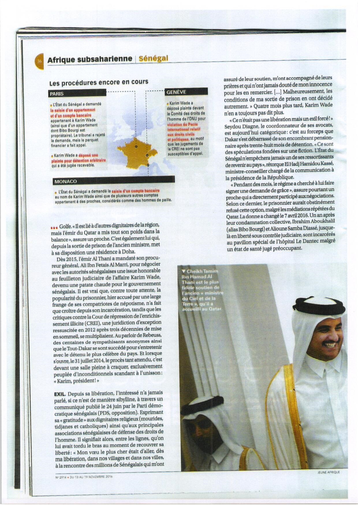 Enquête JA : L'énigme Karim Wade ou l'histoire d'une libération secrète Enquête JA : L'énigme Karim Wade ou l'histoire d'une libération secrète
