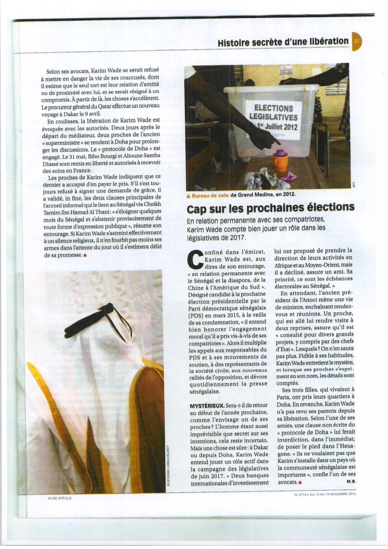 Enquête JA : L'énigme Karim Wade ou l'histoire d'une libération secrète Enquête JA : L'énigme Karim Wade ou l'histoire d'une libération secrète