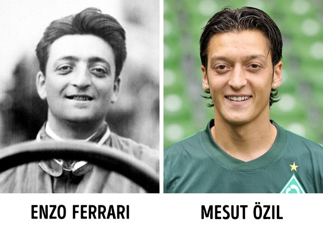 Insolite : Mesut Özil, le footballeur a le même visage que Enzo Ferrari, fondateur de la société "Ferrari"  