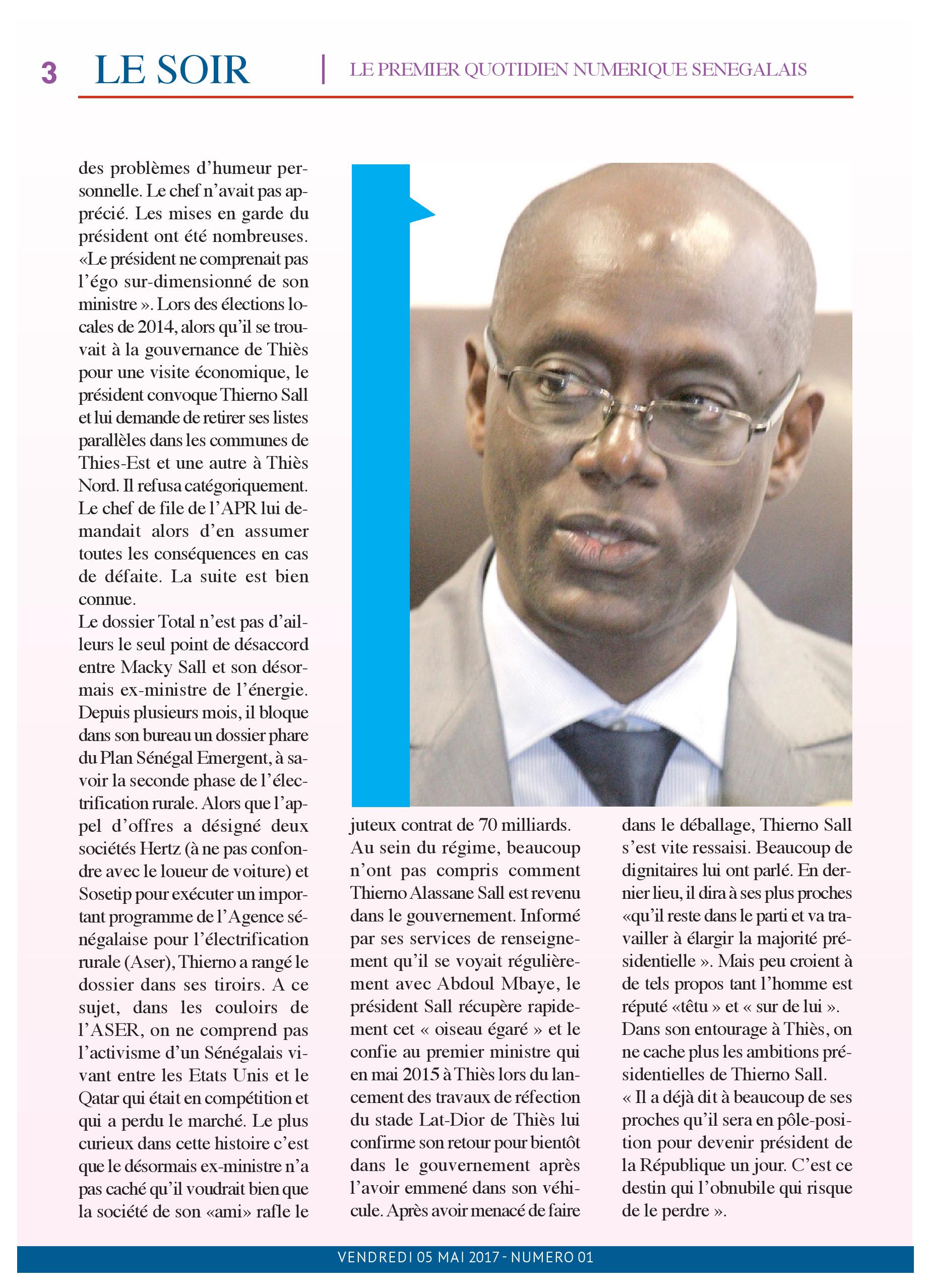Le Soir, quotidien numérique disponible gratuitement ( El Malick Seck )