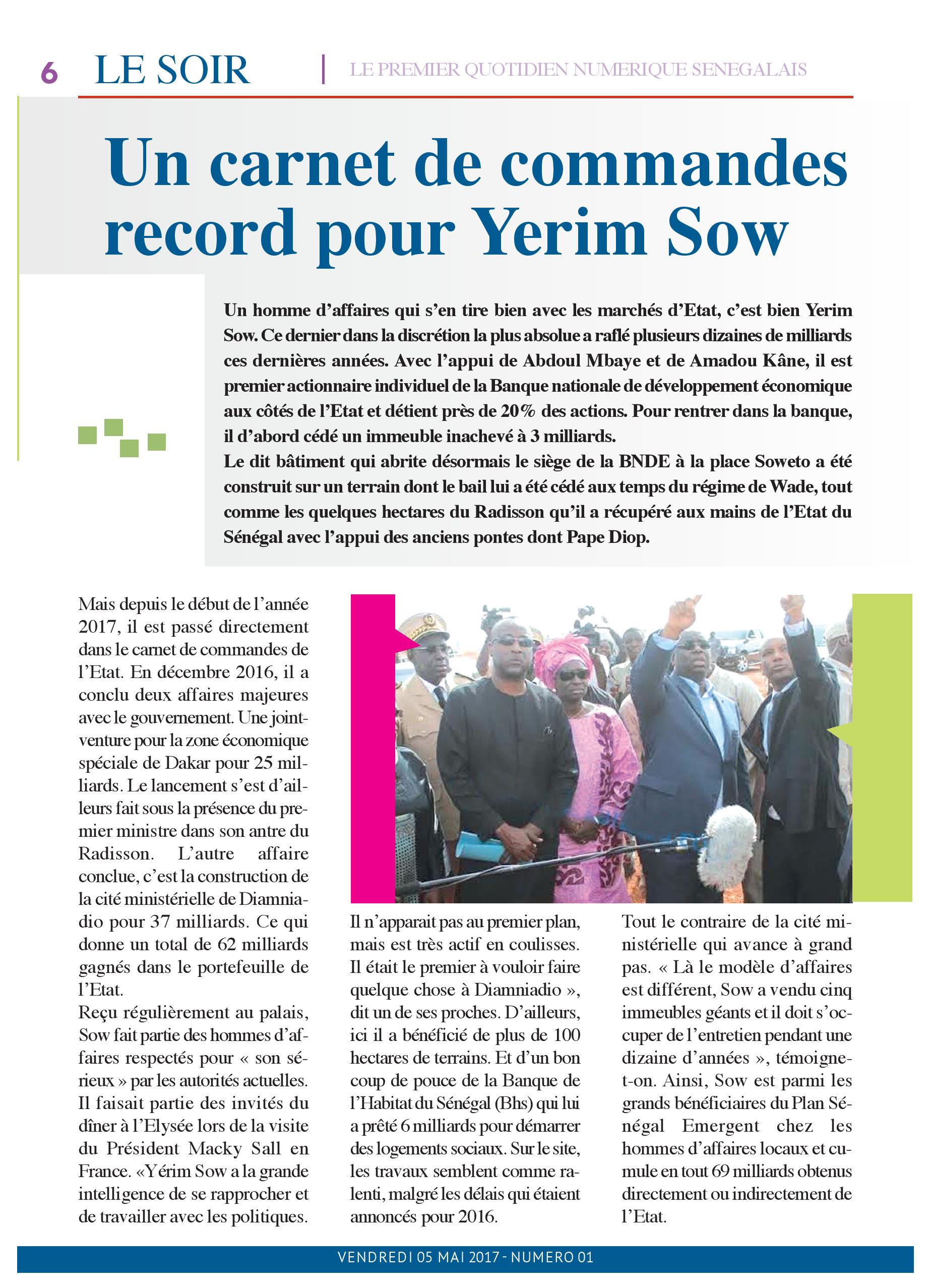 Le Soir, quotidien numérique disponible gratuitement ( El Malick Seck )