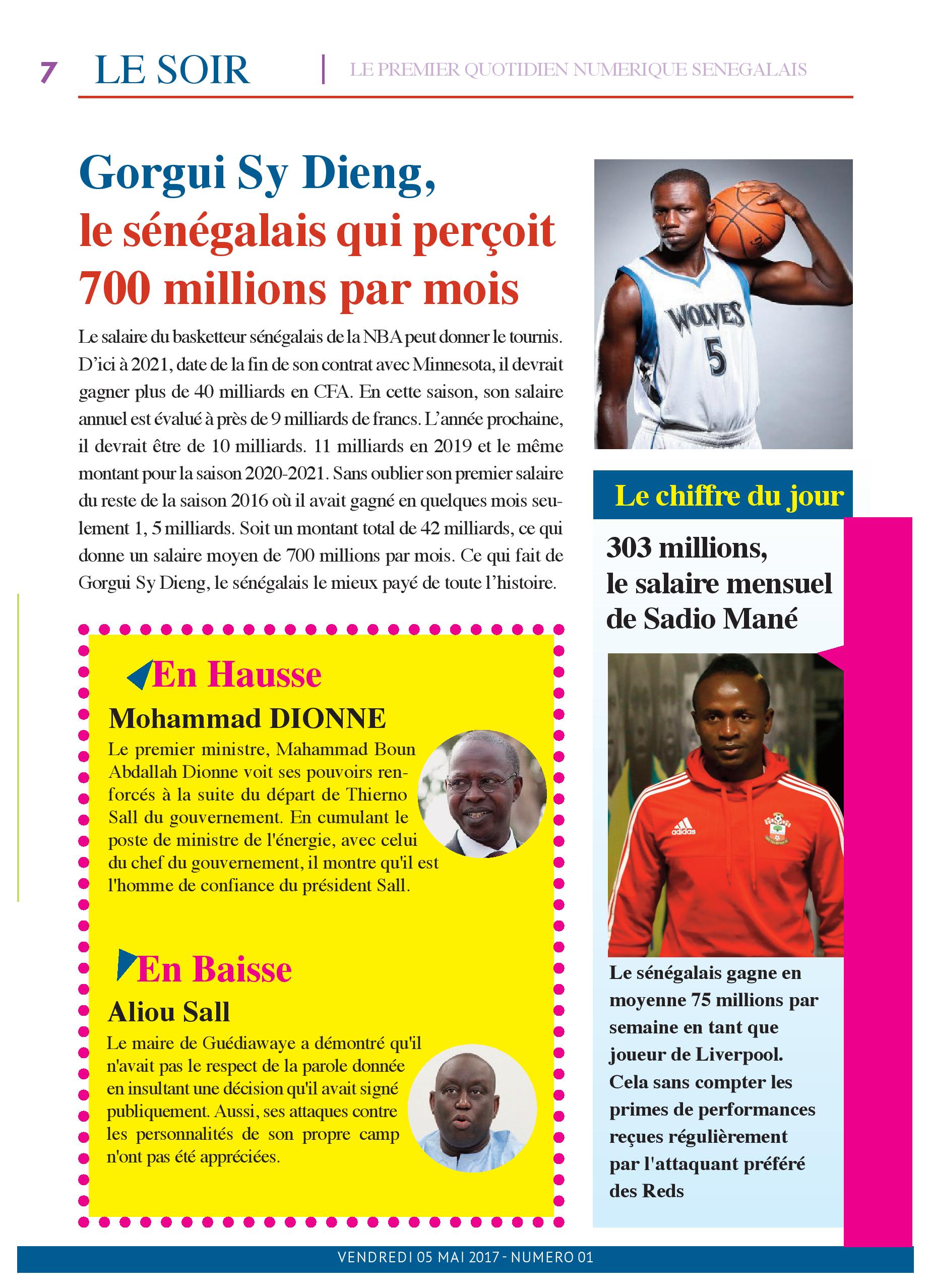 Le Soir, quotidien numérique disponible gratuitement ( El Malick Seck )
