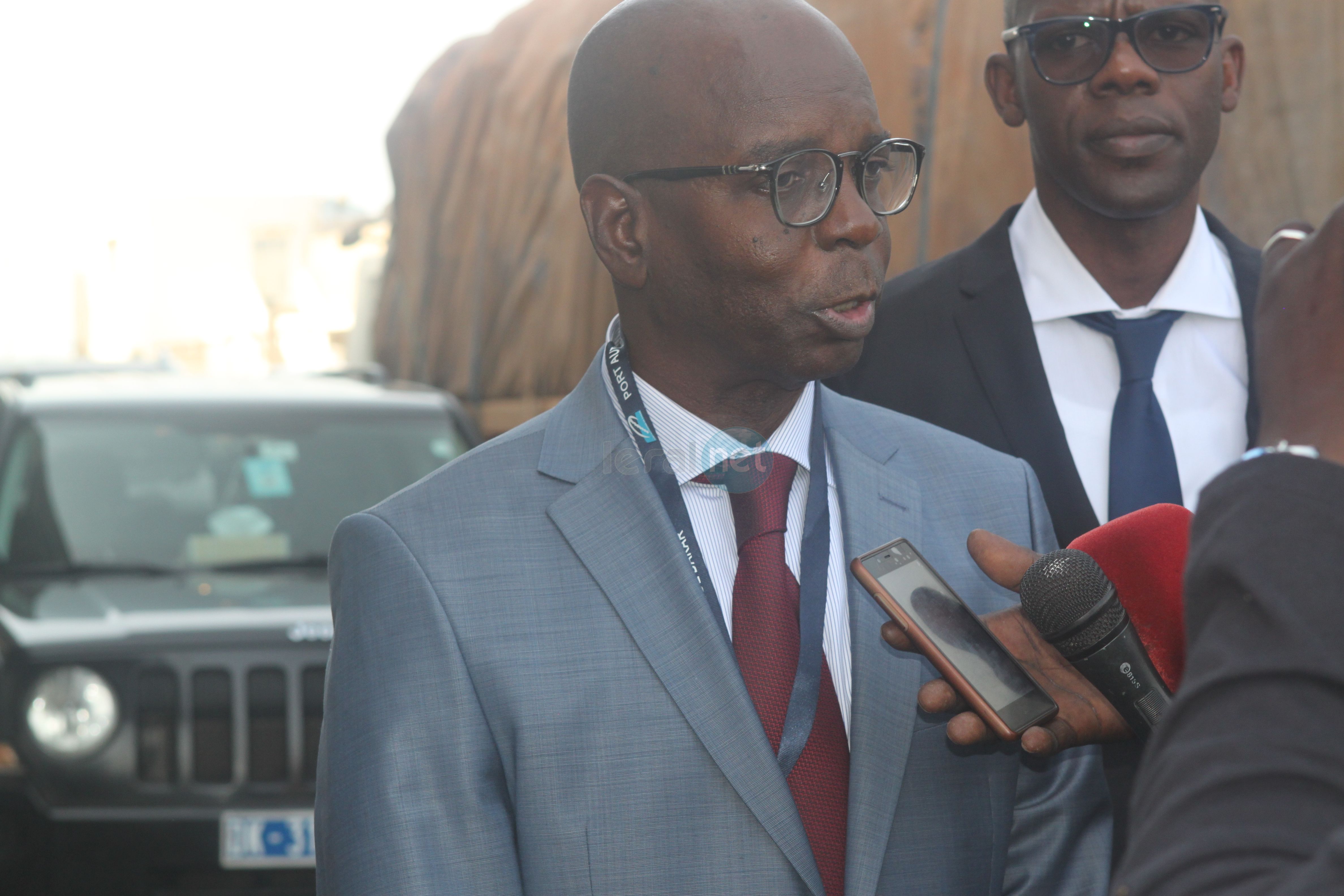 Rencontre entre le Dr Cheikh Kanté directeur général du port autonome de Dakar  et Maître Baber Gano ministre Malien des transports