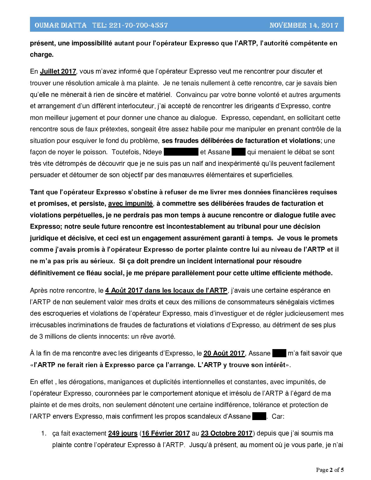 L'Artp a-t-elle des raisons de protéger l'opérateur Expresso ? ( Partie II) L'Artp a-t-elle des raisons de protéger l'opérateur Expresso ? ( Partie II)