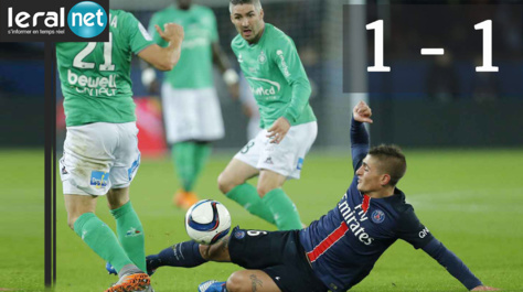 Paris SG-Saint-Etienne (1-1) : Le PSG perd encore des points