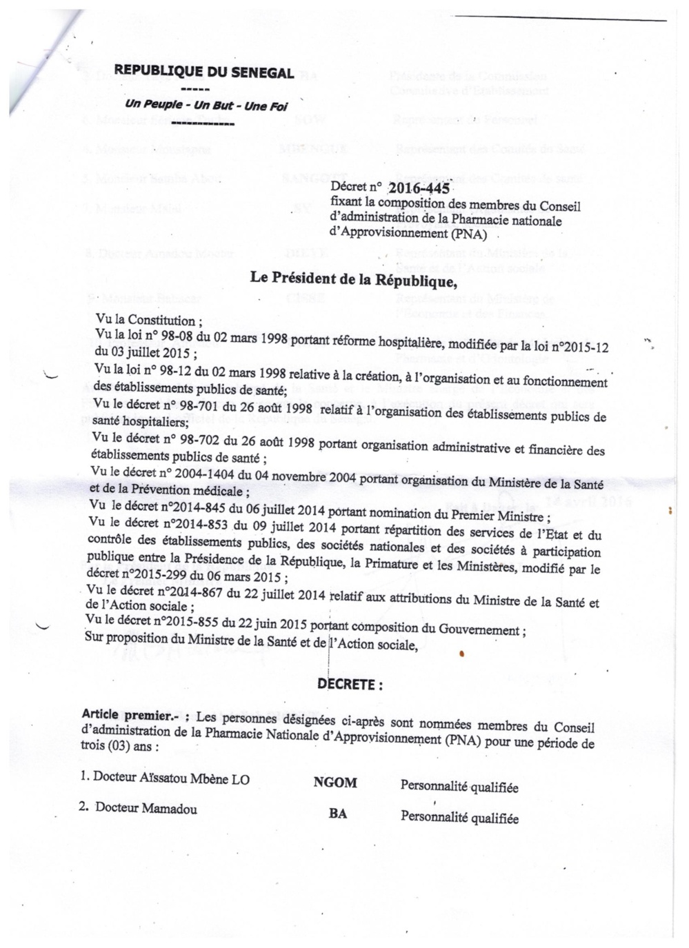 Exclusif Leral.net: Imbroglio juridique et micmacs à la Pharmacie Nationale d’Approvisionnement (PNA)