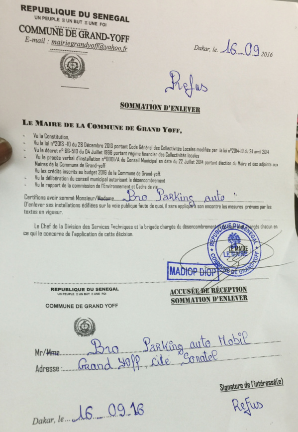 VIDEO: La mairie de Grand-Yoff procède au déguerpissement de son  parking pour location et vente de véhicules, Monsieur Mar Diop parle d’opérations clandestines et annonce une plainte