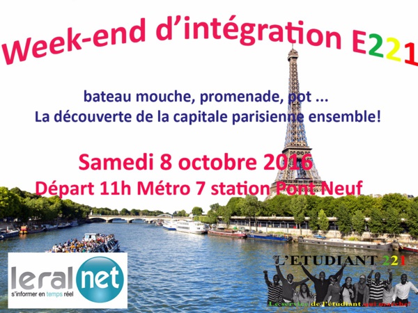 Week-end d'intégration de l'association E221 : Un programme alléchant prévu pour le samedi 08 octobre prochain