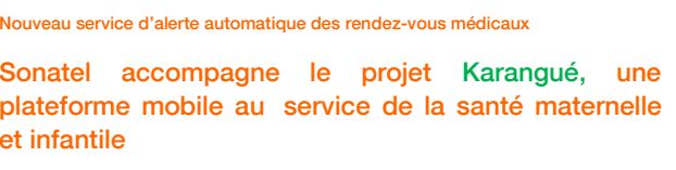 Sonatel accompagne le projet Karangué, une plateforme mobile au service de la santé maternelle et infantile
