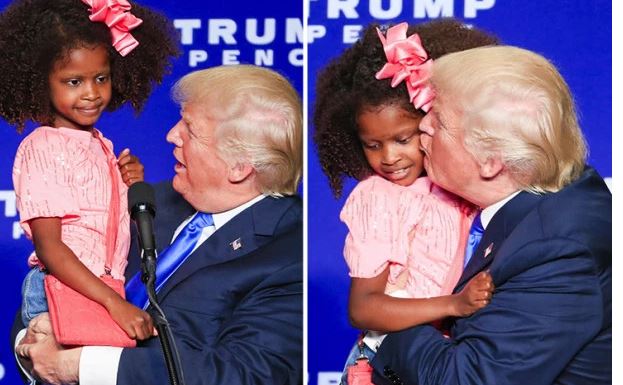 Arrêt sur image : Donald Trump fait un bisou à une petite fille noire 