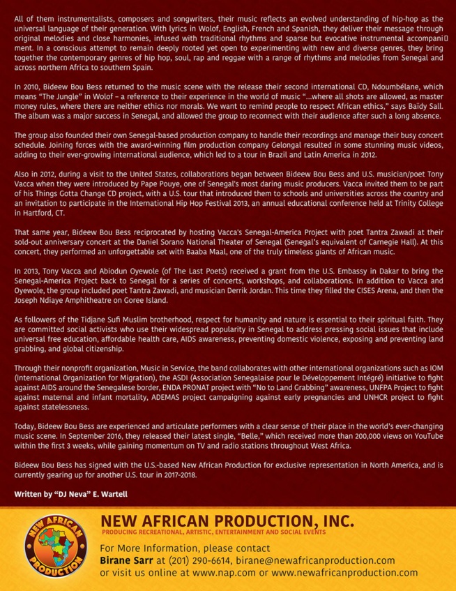 Bidew Bou Bess signe un partenariat avec le Label Américain NEW AFRICAN PRODUCTION INC