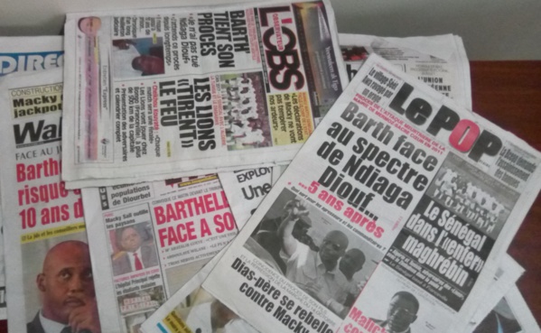 La Une des journaux du 3 novembre 2016 : La procédure pour la levée de l’immunité parlementaire de Barthélémy Dias mise en exergue