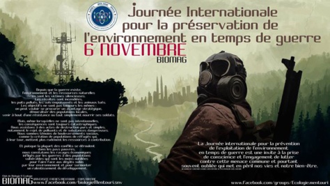 Le 6 novembre, Journée Internationale pour la préservation de l'environnement en temps de guerre