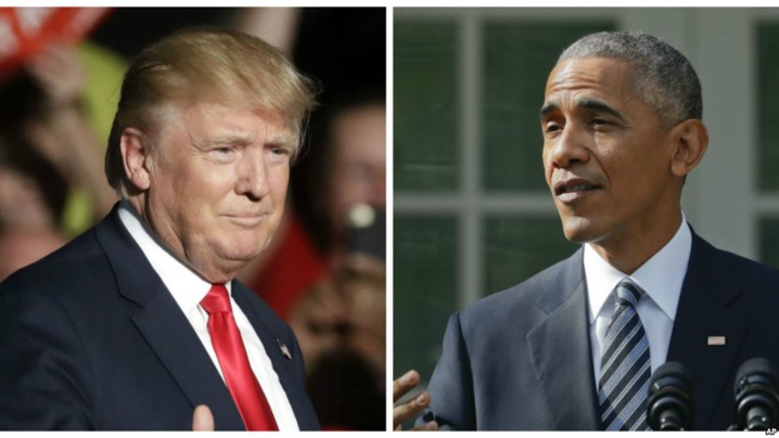 Le président sortant des Etats-Unis Barack Obama et son remplaçant Donald Trump.