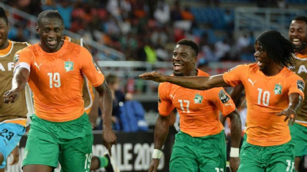 Touré jubile avec Serge Aurier et Gervinho (photo archives).